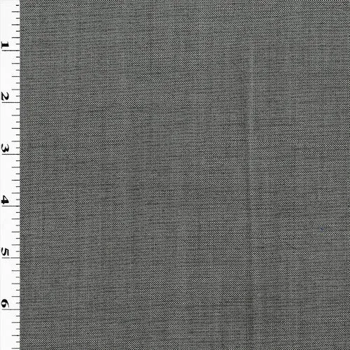 1 1/4 YD PC-Faded Black/White Wool Blend Chambray Fabric