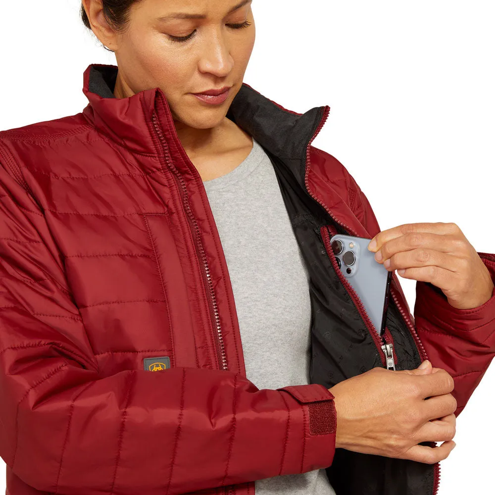 10052551 Ariat Women's Rebar Cordura Ripstop Lightweight Insulated Jacket - Cabernet