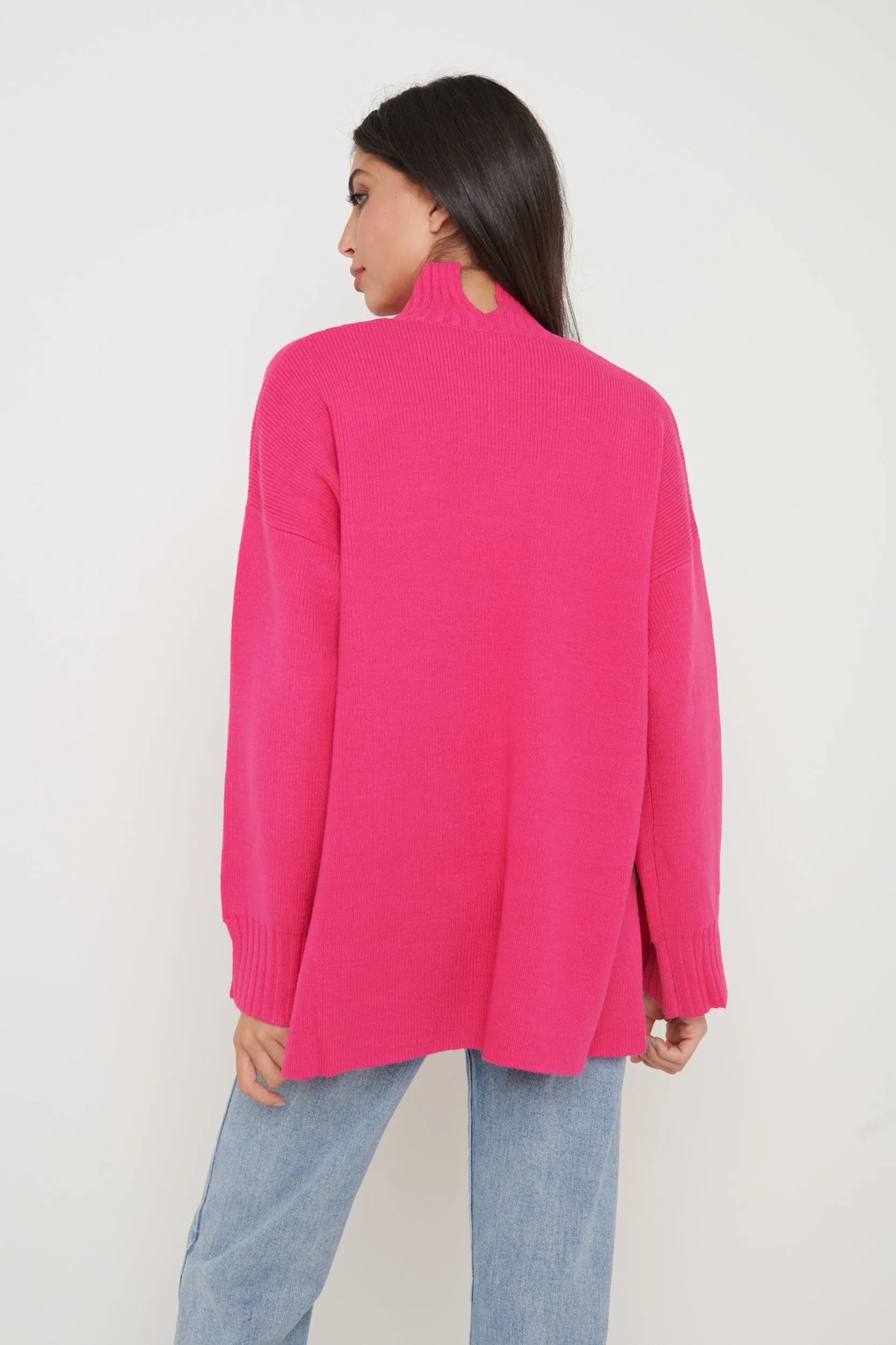 Amory Grown Neck Knit Jumper - Pink