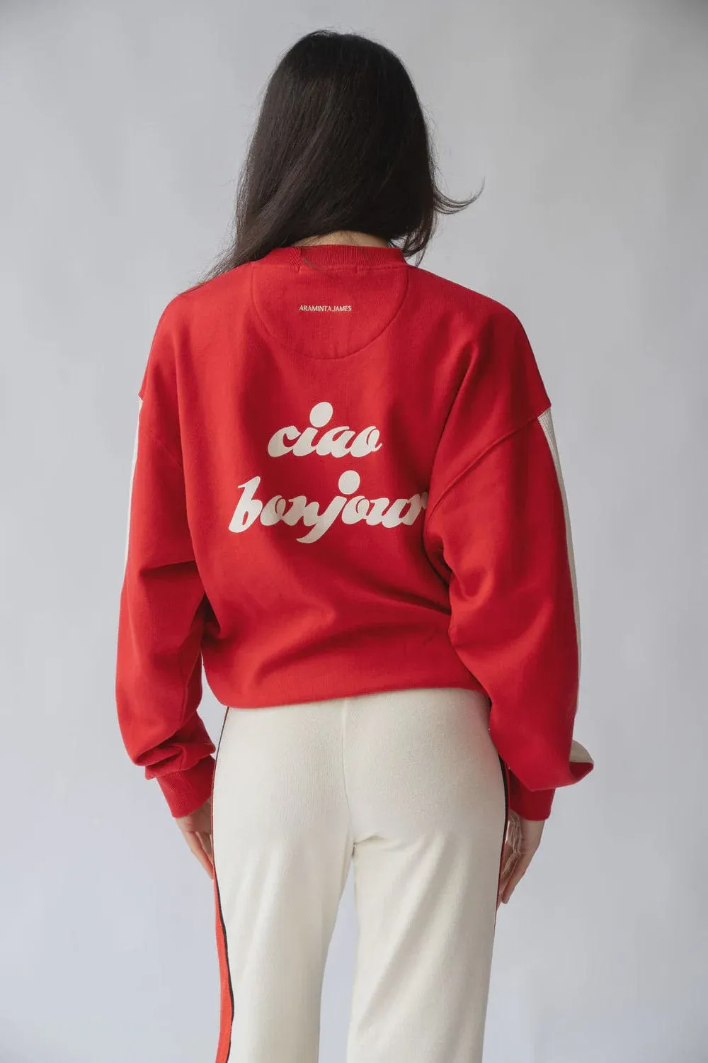 Araminta James | Ciao Bonjour Sweatshirt - Cherry