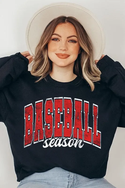 Baseball Oversized Graphic Fleece Sweatshirts