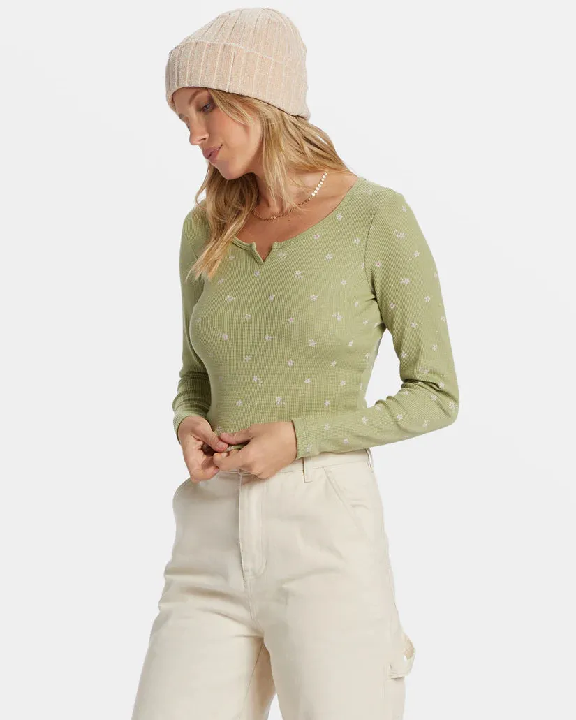 Billabong Reese Thermal Long-Sleeve Cropped Top