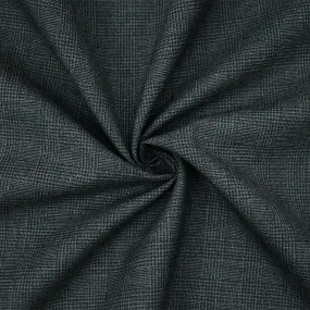 Black-Dark Gray Tropical Poly-Wool Glen Plaid Woven Shirting Fabric