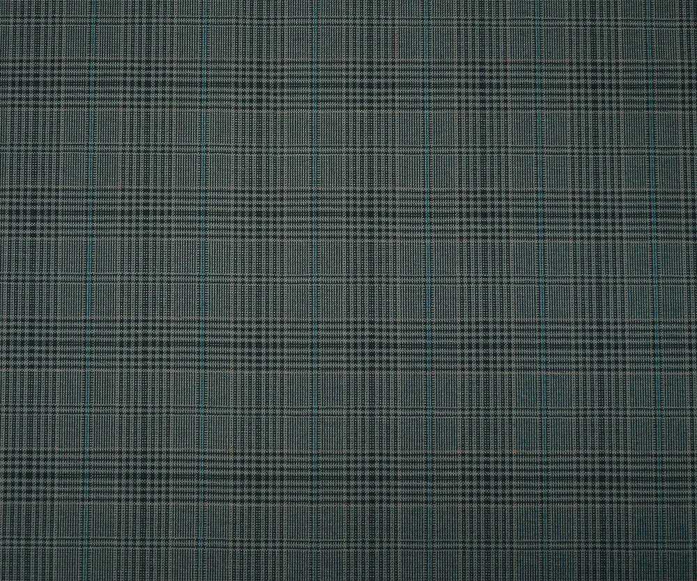 Black-Gray-Multi Wool Polyester Plaid Woven Shirting Fabric