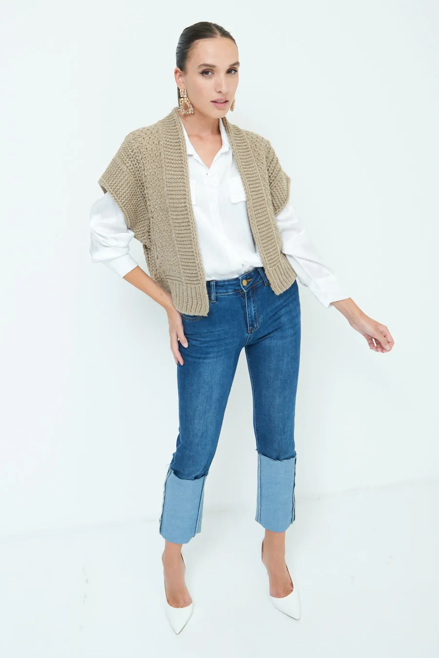 Comfy short sleeve knit cardigan wholesale