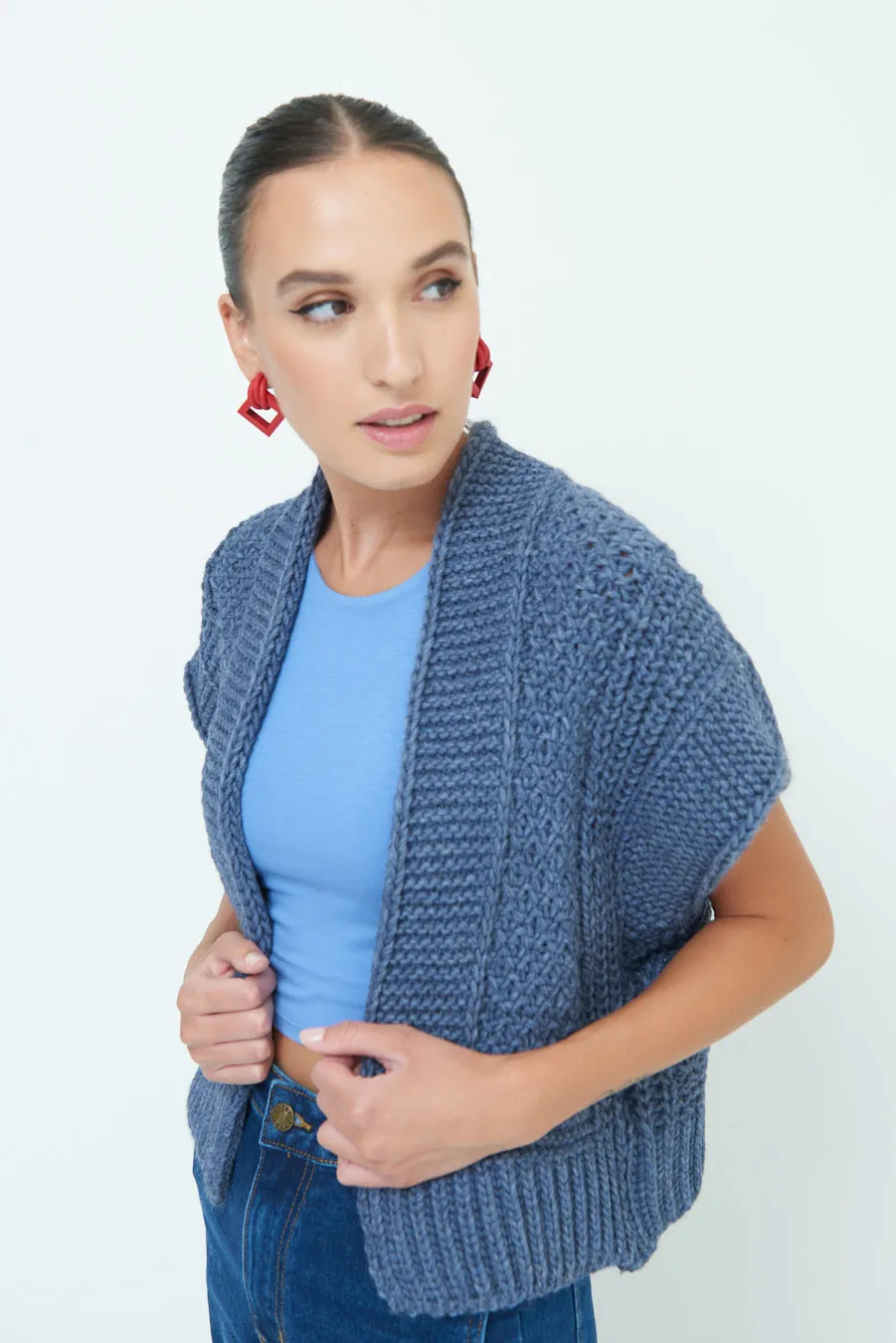 Comfy short sleeve knit cardigan wholesale