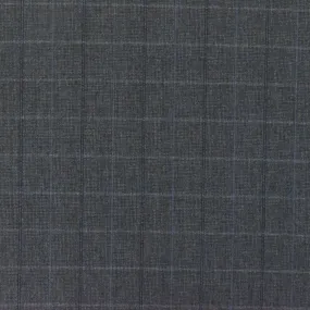 Cool Gray-Blue-Multi Check Wool-Poly Woven Suiting Fabric