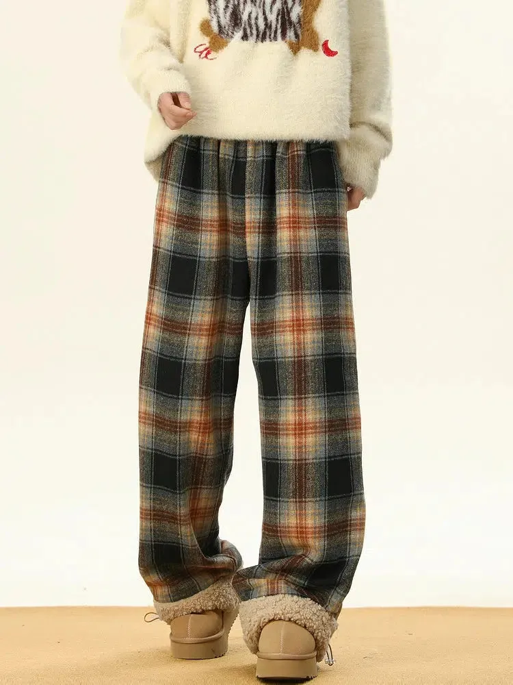 Cozy Plaid Fleece-Lined Pants