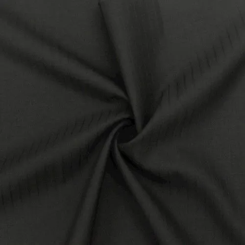 Deep Gray/Black Pin Stripe Wool Blend Twill Suiting Fabric