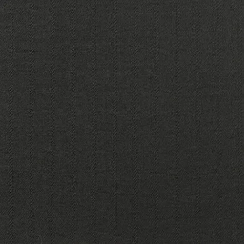 Deep Gray/Black Pin Stripe Wool Blend Twill Suiting Fabric