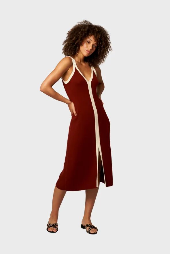 Double V Wool Tank Dress