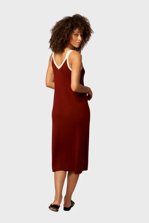 Double V Wool Tank Dress