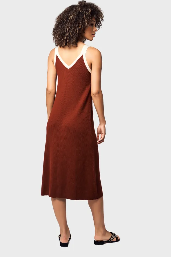 Double V Wool Tank Dress