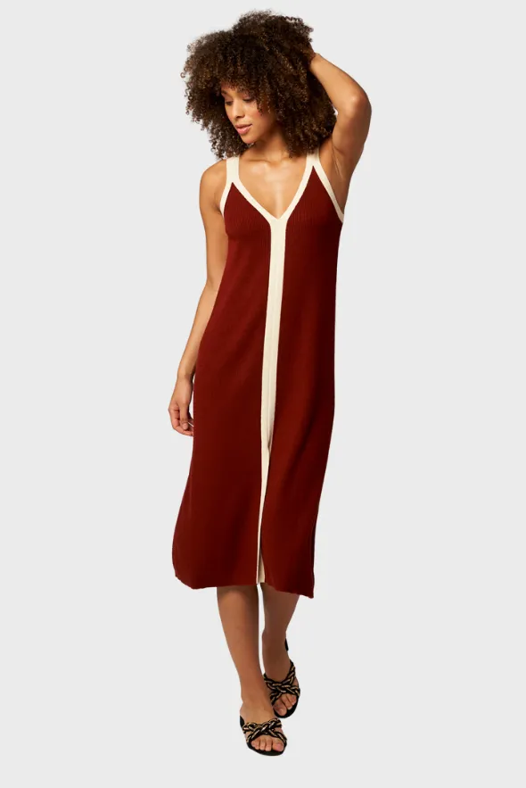 Double V Wool Tank Dress