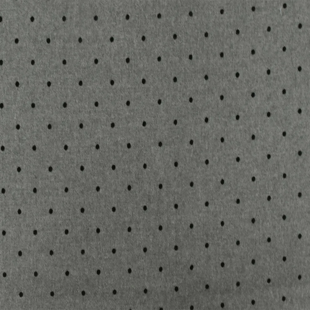 Gray-Black Dot Velvet Flocked Poly-Wool Brushed Twill Jacketing Fabric