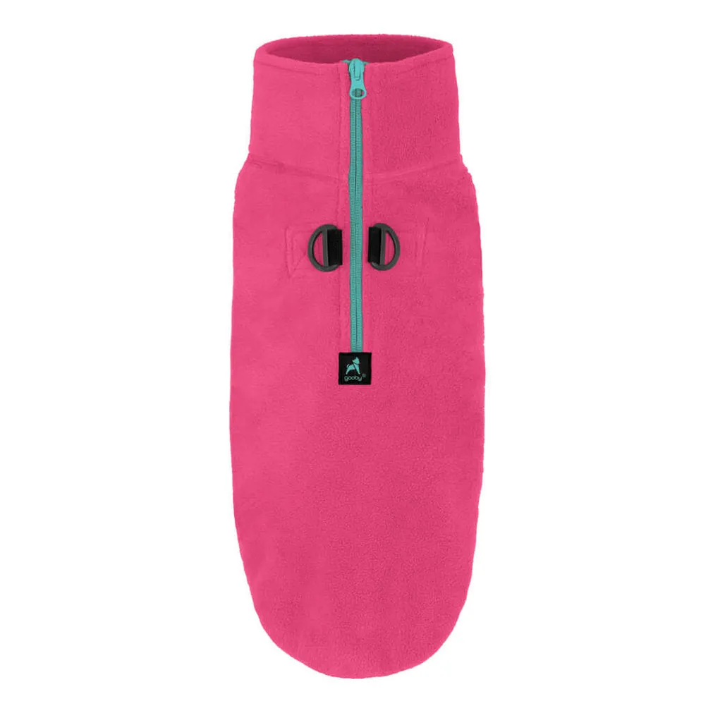 half zip-up fleece vest - pink