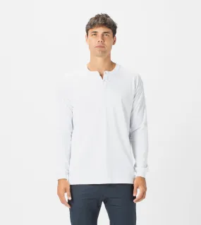 Henley LS Tee White