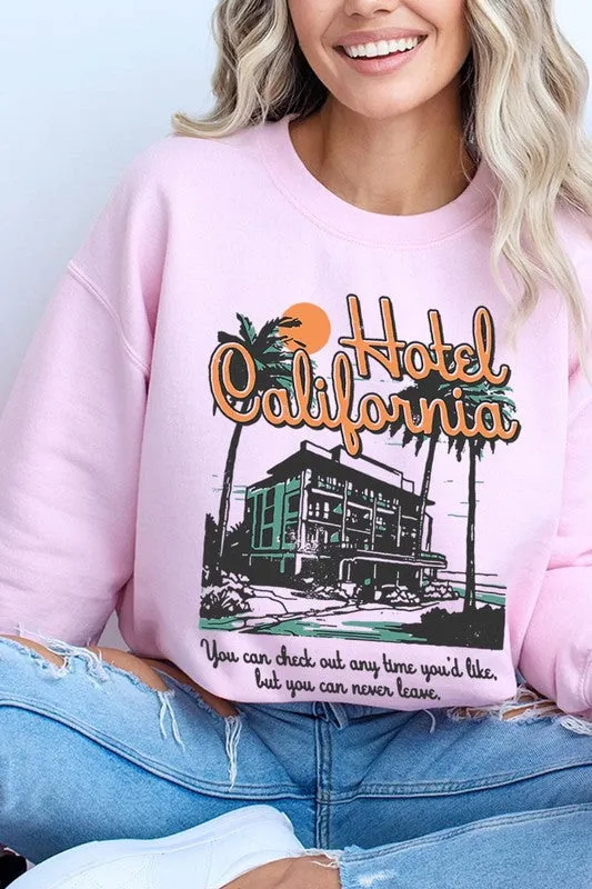 Hotel California Beach Graphic Fleece Sweatshirts