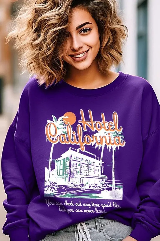 Hotel California Beach Graphic Fleece Sweatshirts