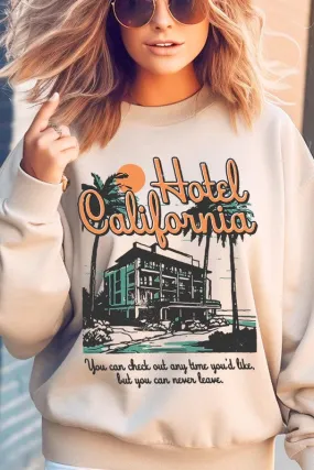 Hotel California Beach Graphic Fleece Sweatshirts