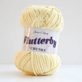 James C Brett Flutterby Chunky - B09 - Lemon- 100g Chenille Plush