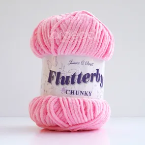 James C Brett Flutterby Chunky - B12 Candy Pink - 100g Chenille Plush