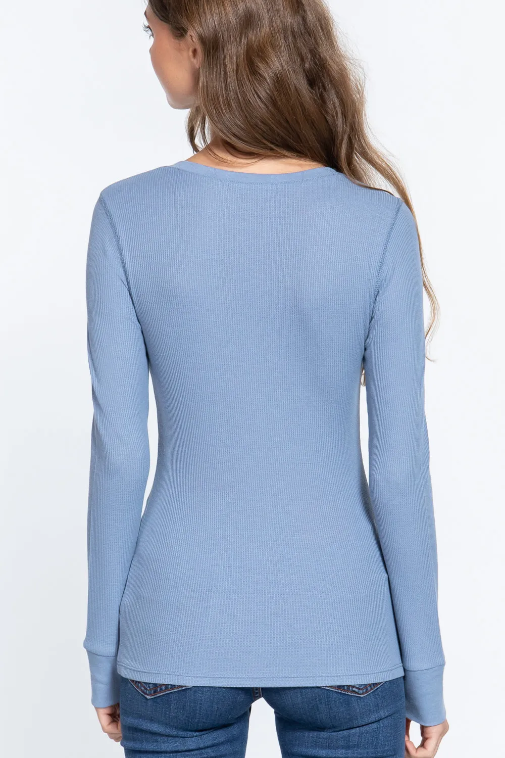 Long Slv V-neck Thermal Top