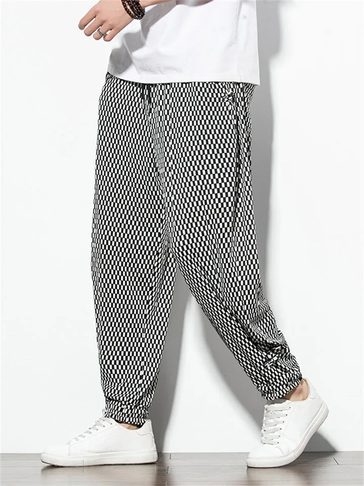 Men's Cozy Checkered Pattern Casual Pants