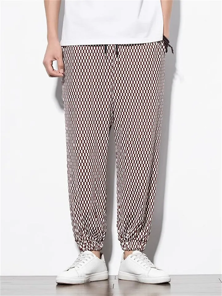 Men's Cozy Checkered Pattern Casual Pants