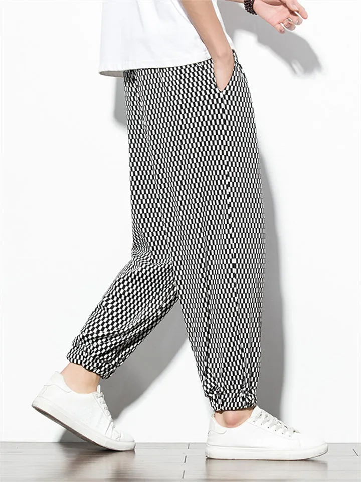 Men's Cozy Checkered Pattern Casual Pants