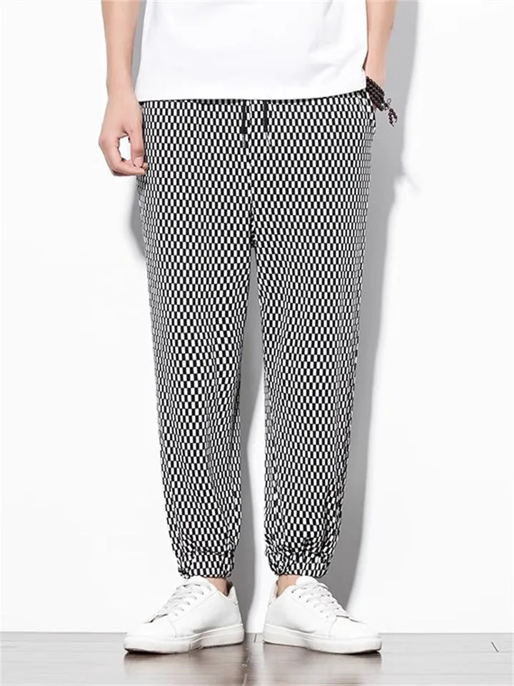 Men's Cozy Checkered Pattern Casual Pants