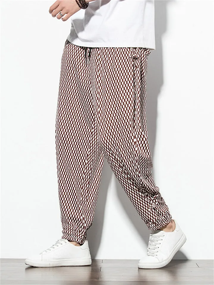 Men's Cozy Checkered Pattern Casual Pants