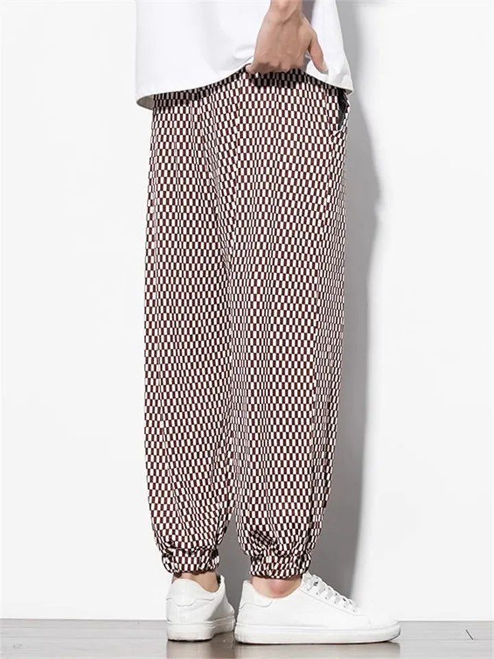 Men's Cozy Checkered Pattern Casual Pants