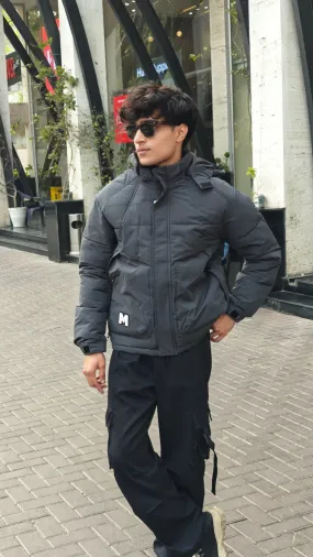 Men's gray "M" imported puffer jacket