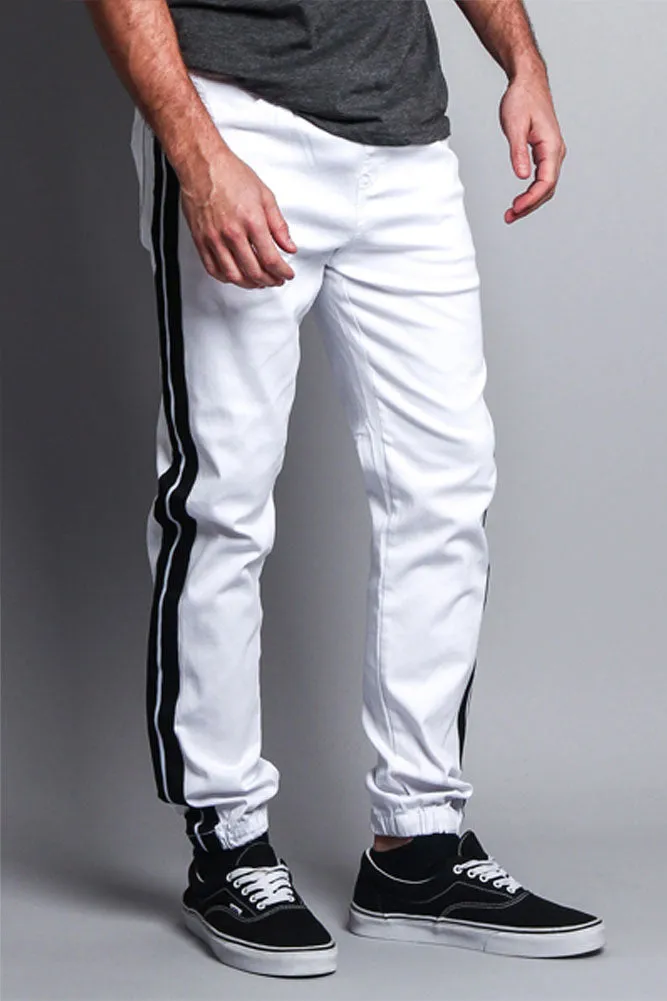 Men's Track Style Thick Striped Joggers