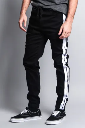 Men's Track Style Thick Striped Joggers