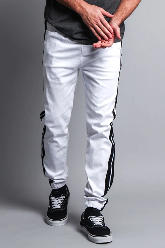 Men's Track Style Thick Striped Joggers