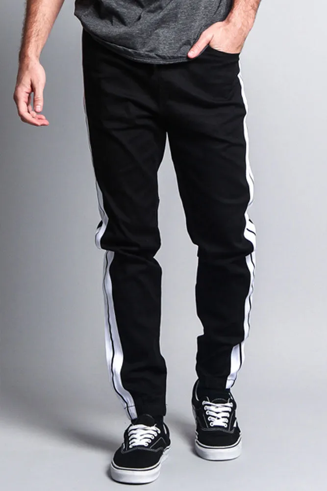 Men's Track Style Thick Striped Joggers