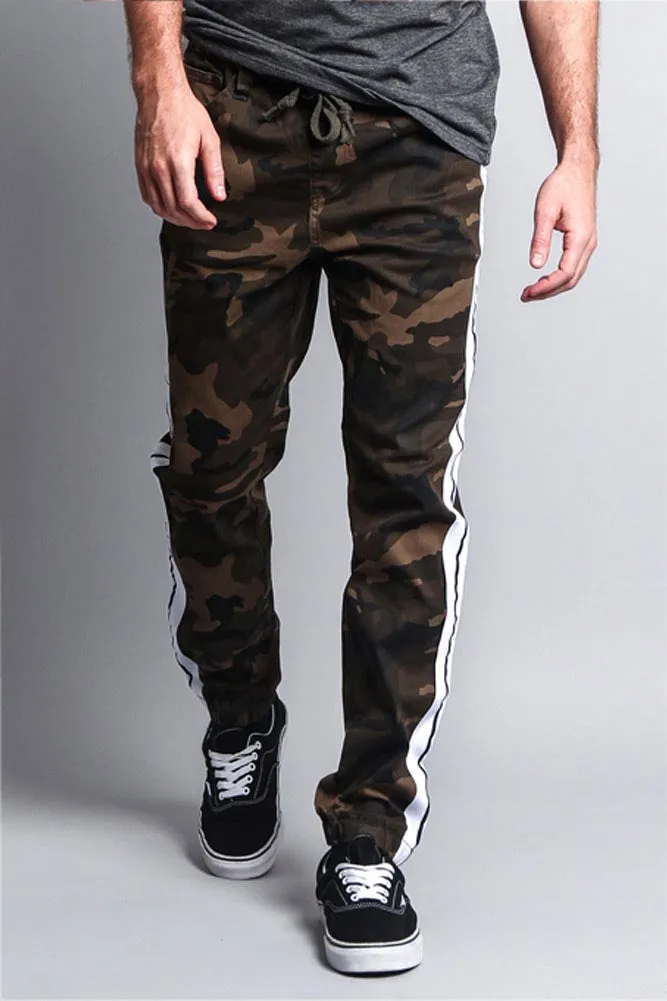 Men's Track Style Thick Striped Joggers