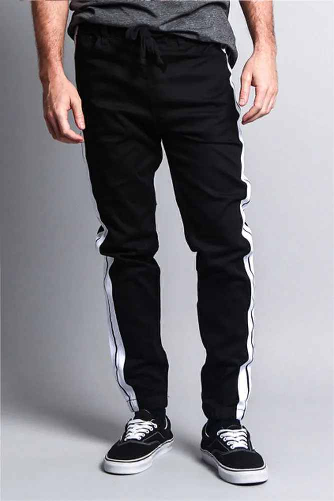 Men's Track Style Thick Striped Joggers