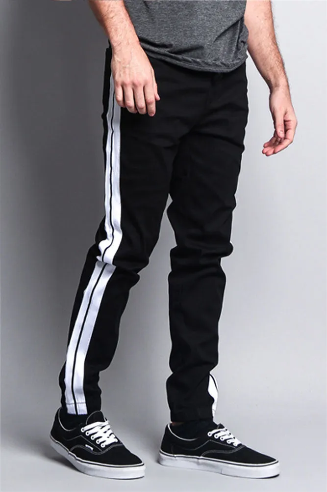 Men's Track Style Thick Striped Joggers