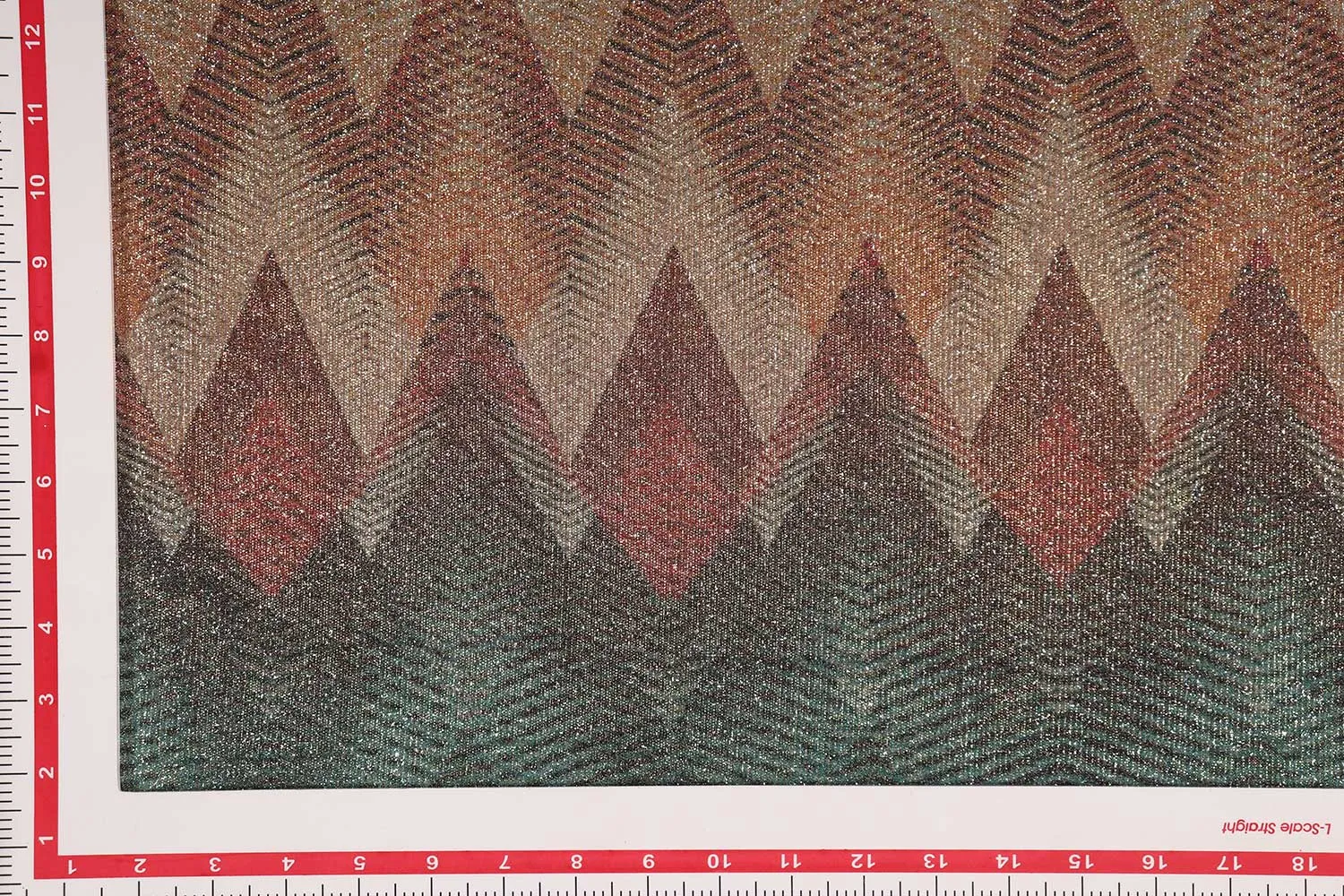 Multicolor Chevron Glitter Knit Polyester Fabric