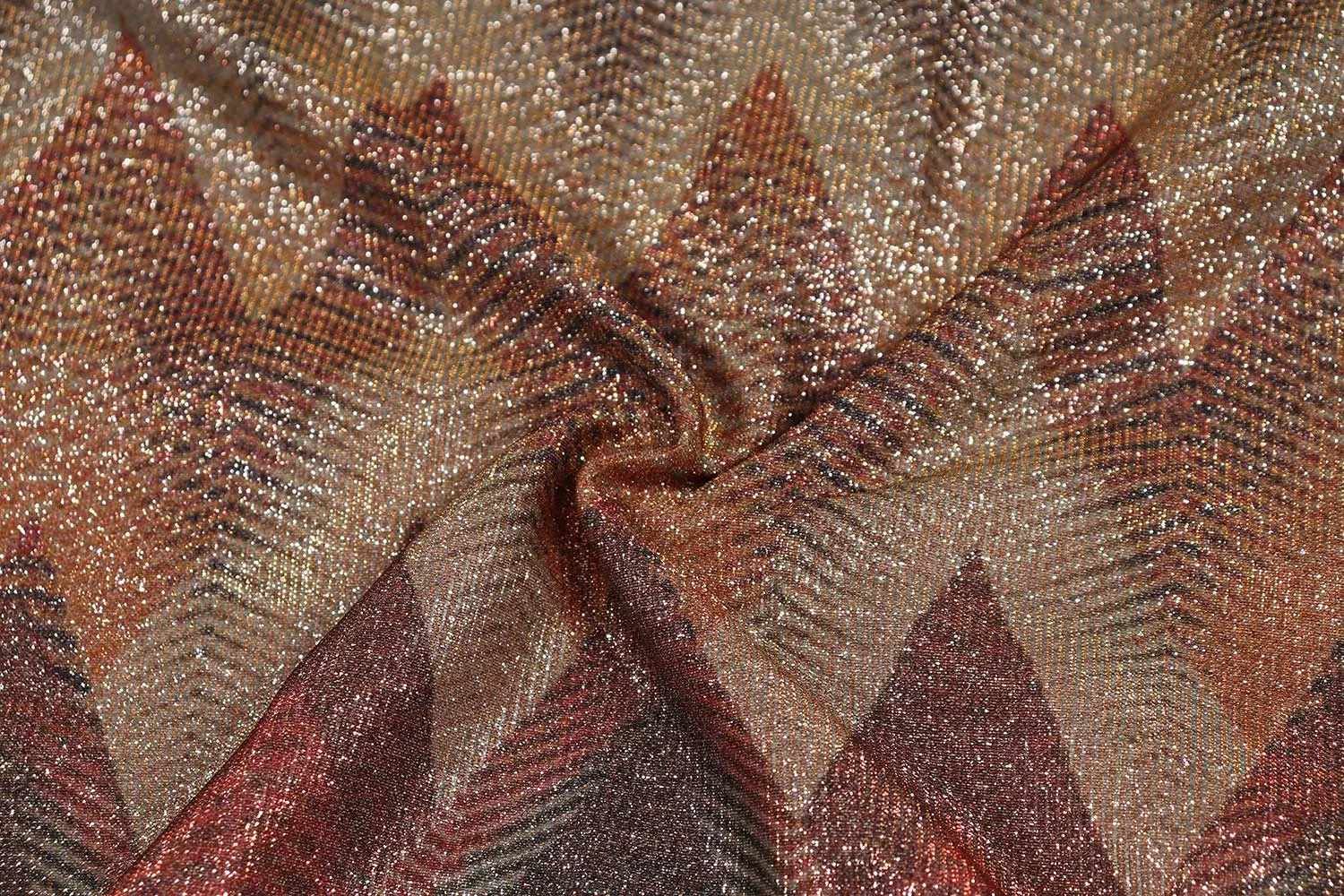 Multicolor Chevron Glitter Knit Polyester Fabric