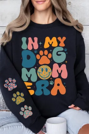 My Dog Mom Era Sleeve Graphic Fleece Sweatshirts.