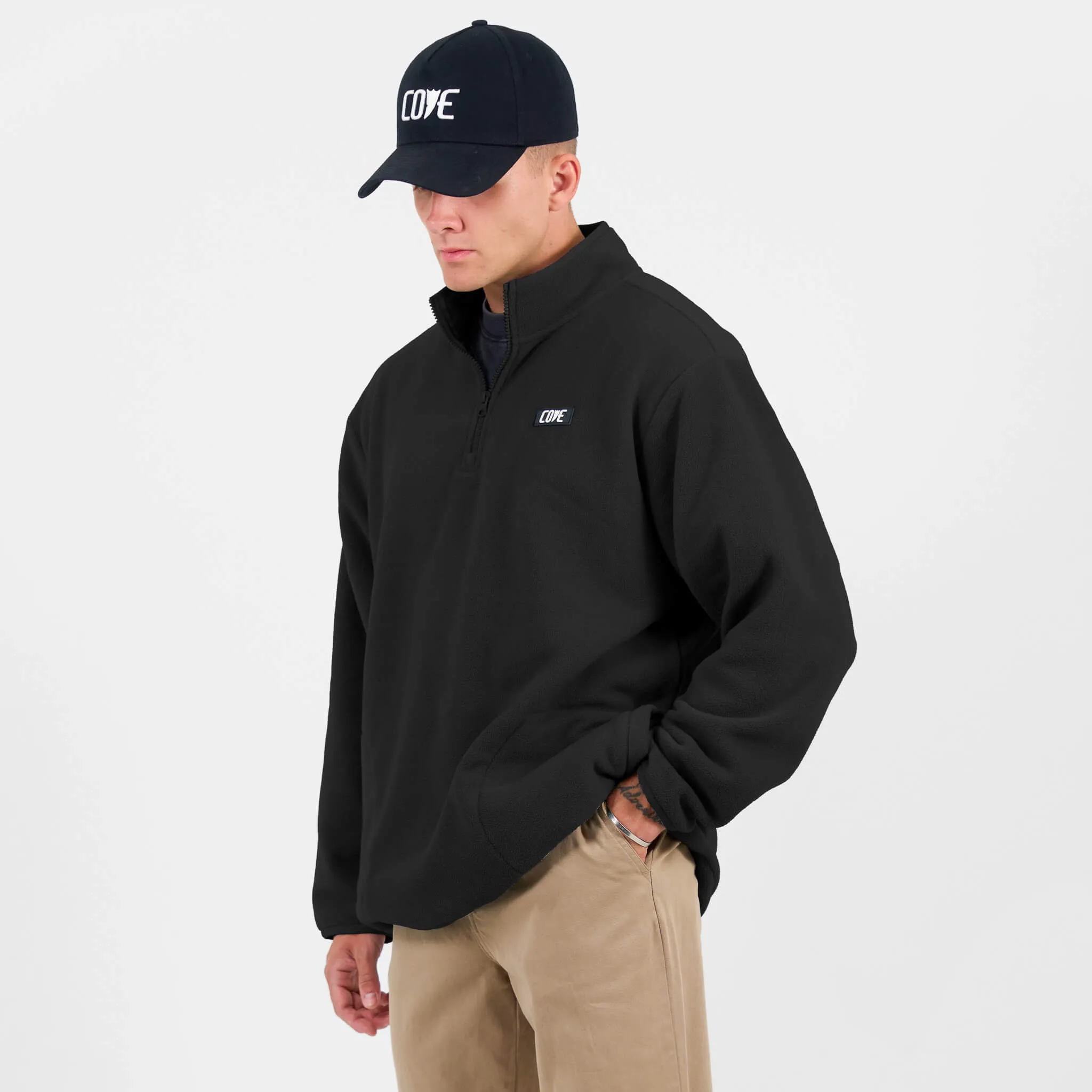 (New) Fleece 1/4 Zip - Black