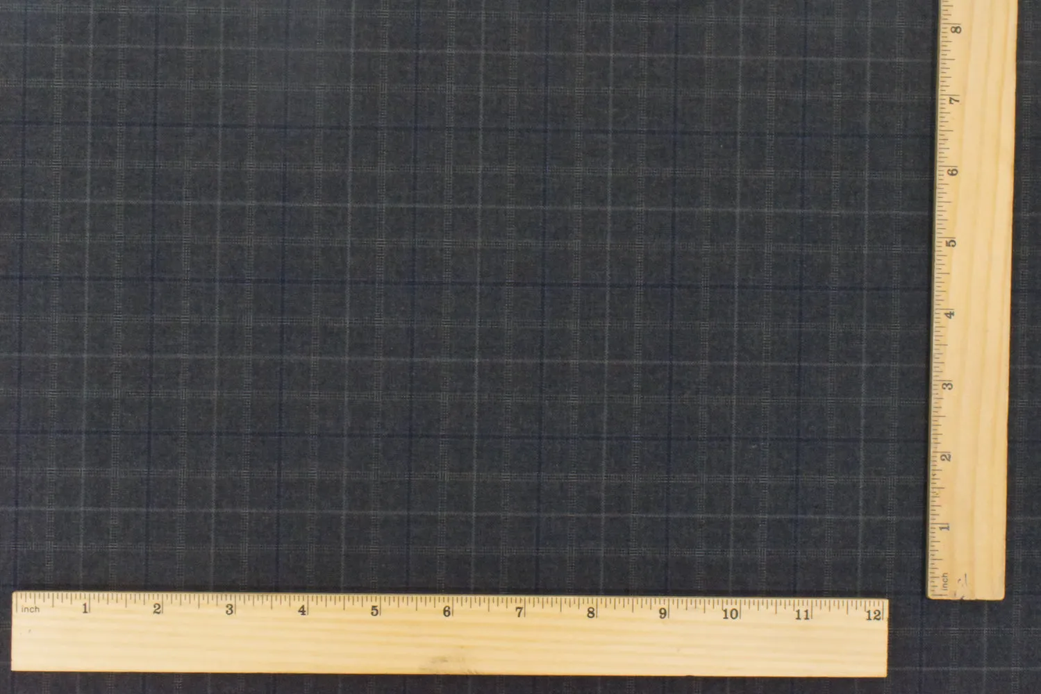 Night Gray-Blue-Multi Check Wool-Poly Woven Suiting Fabric