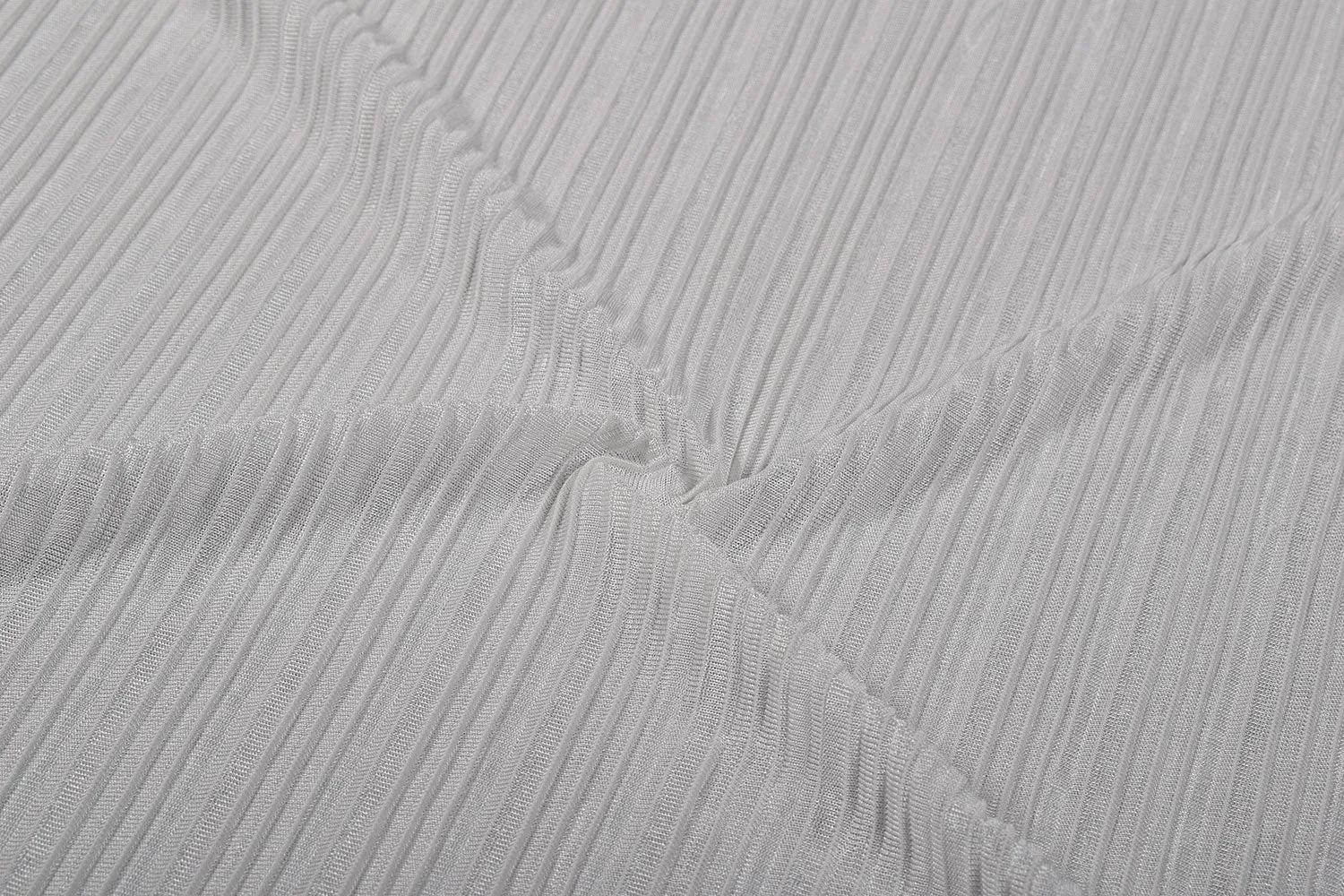 Off White Plain Pleated Knit Fabric