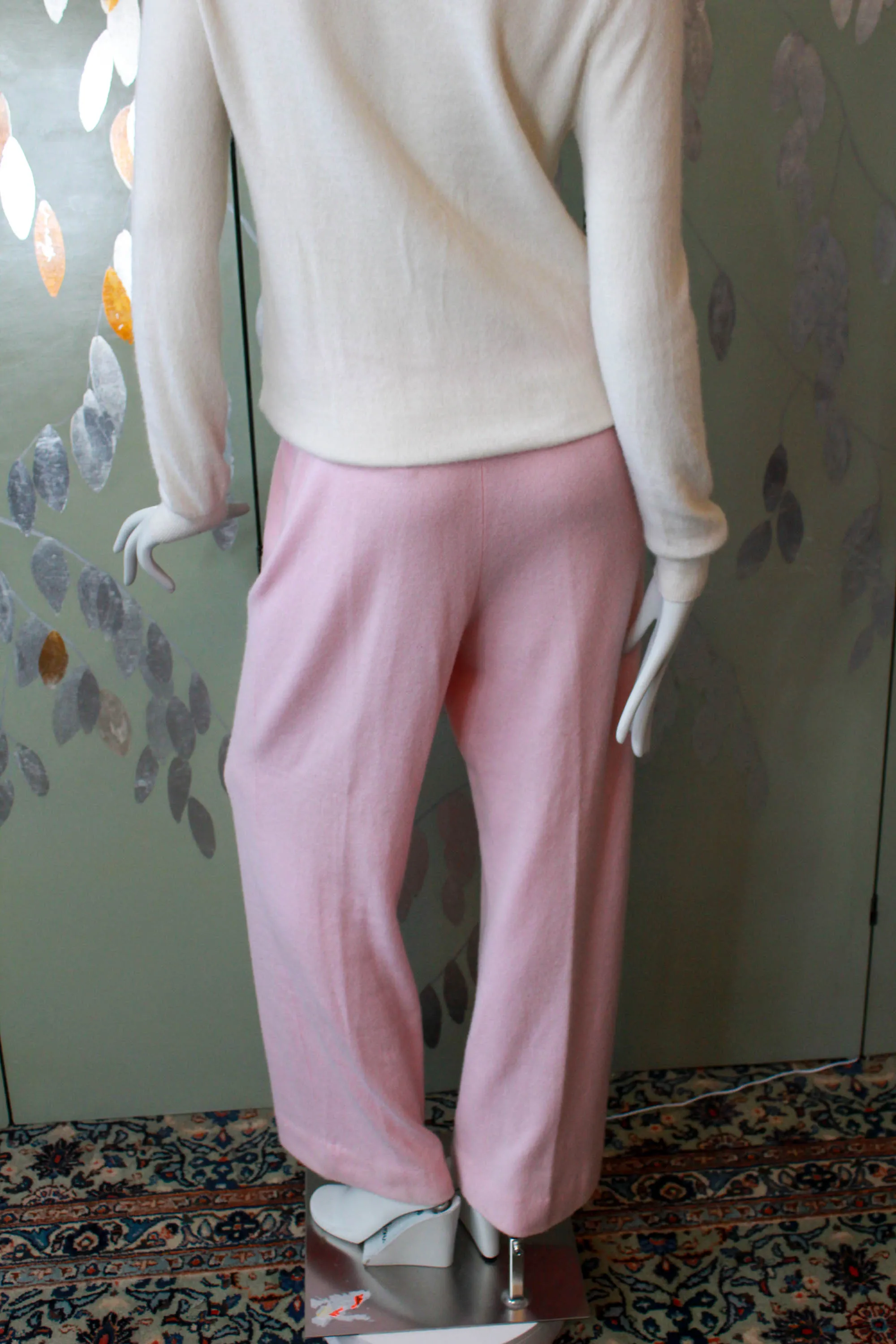 Pale Pink Cashmere Pants, XL