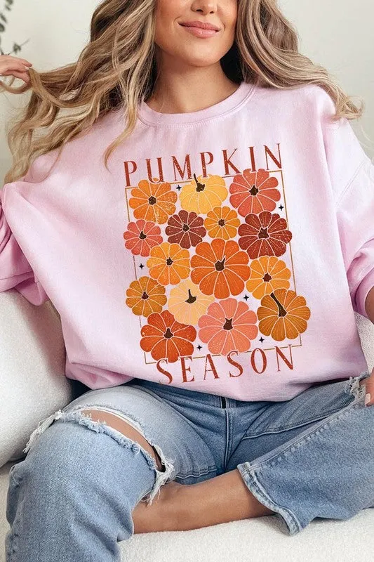 Pumpkin Season Boho Graphic Fleece Sweatshirts