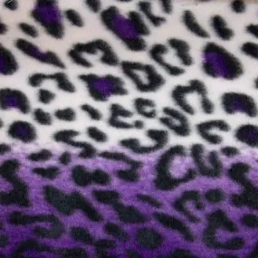 Purple Snow Leopard Print Fleece Fabric